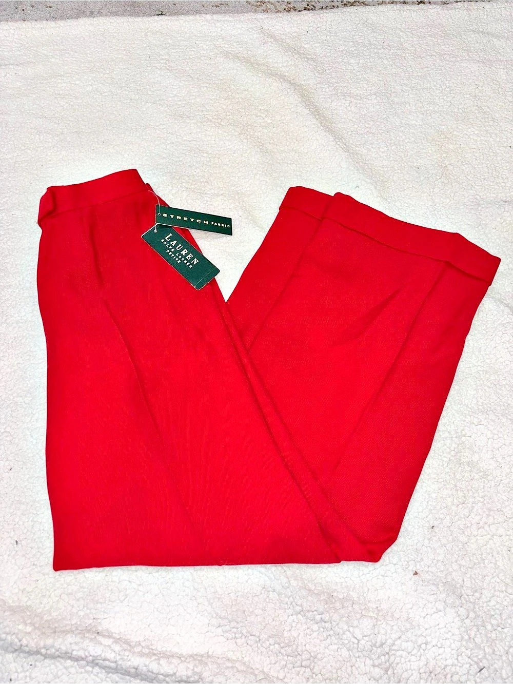 NWT Vintage Lauren Ralph Lauren Petite Wide Leg Pants Wide Leg Pants in Red